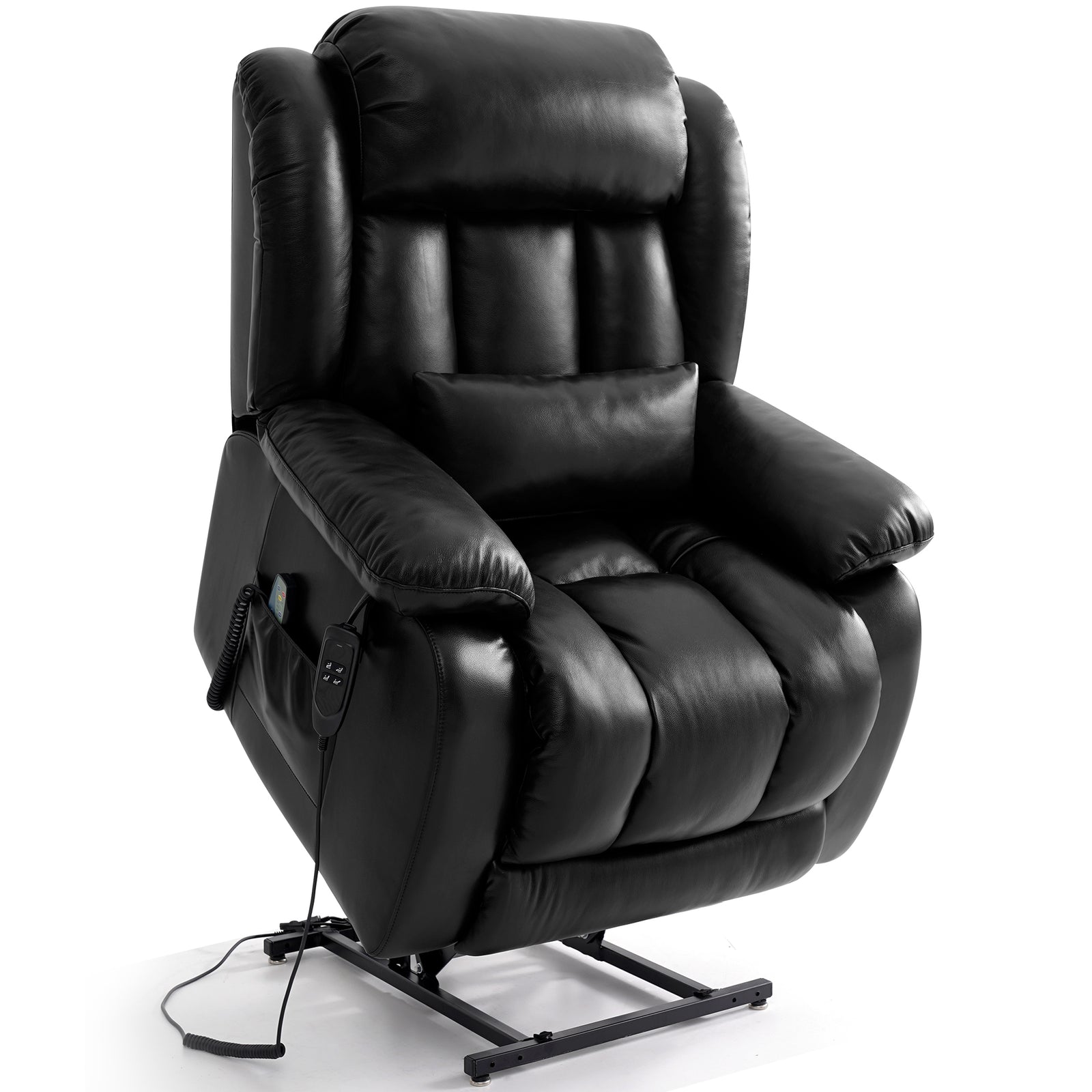 Restreal Infinite Position Leather Lift Recliner | Extend Footrest, Heat & Massage