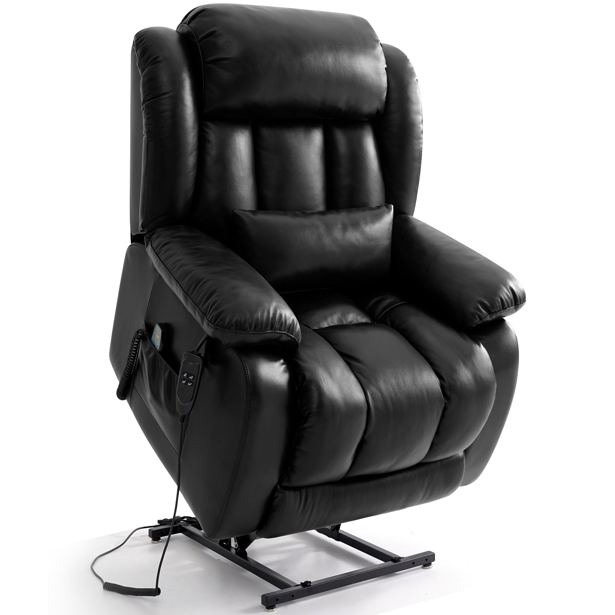 Restreal Infinite Position Leather Lift Recliner | Extend Footrest, Heat & Massage