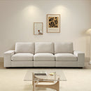 Restreal Modular Sectional Sofa with Storage Layer for Living Room, Modern Couch with Side Pocket Washable Removable Cushion Cover, Easy to Install, Beige Linen Fabric