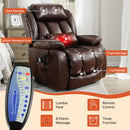 Restreal Infinite Position Lift Recliner Chair for Elderly with Heat Massage and Extended Footrest Lay Flat Sleeping Leather Dual Motor Power Lift Chair for Living Room (Brown)