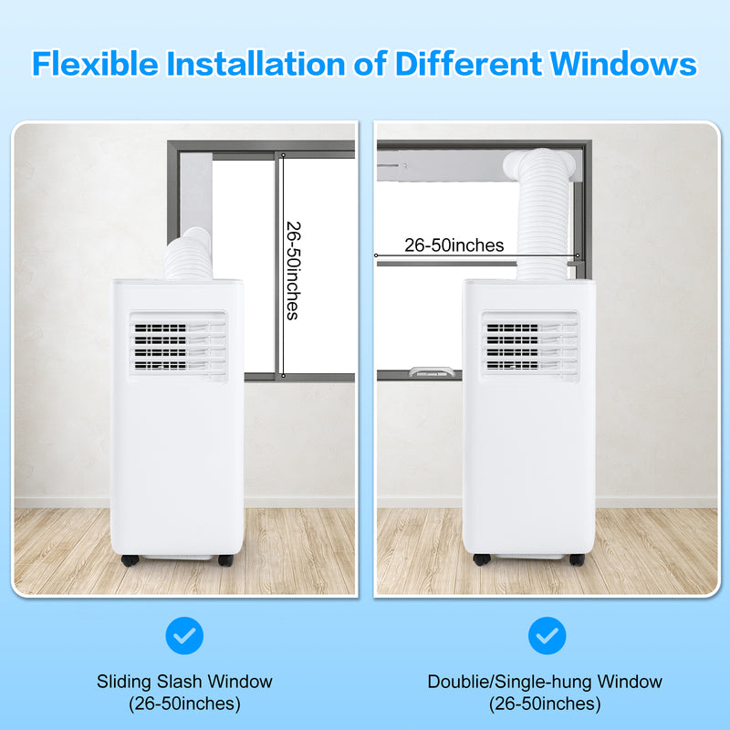Restreal 12,000 BTU Portable Air Conditioner with Built-in Cool, Dehumidifier&Fan Modes up to 550 Sq.Ft. with Remote Control, White