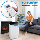Restreal 12,000 BTU Portable Air Conditioner with Built-in Cool, Dehumidifier&Fan Modes up to 550 Sq.Ft. with Remote Control, White