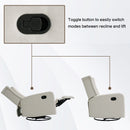 Restreal 360°Swivel Recliner Chair with Extra Large Extended Footrest, Comfy Upholstered Glider Rocking Chair for Living Room