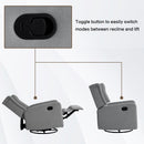 Restreal 360° Swivel Rocker Recliner Chair with Extra Large Extended Footrest, Glider Rocker Recliner, Fabric Chair with High Back, Deep Seat, for Living Room, Bedroom