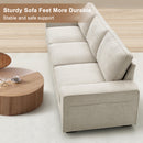 Restreal Modular Sectional Sofa with Storage Layer for Living Room, Modern Couch with Side Pocket Washable Removable Cushion Cover, Easy to Install, Beige Linen Fabric