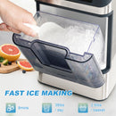 Restreal Touchscreen Nugget Ice Maker Countertop, 38lbs/24H, Soft Chewable Pellet Ice Maker with Self-Cleaning Function for Kitchens, Offices, Home