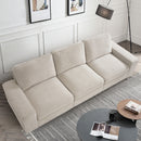 Restreal Modular Sectional Sofa with Storage Layer for Living Room, Modern Couch with Side Pocket Washable Removable Cushion Cover, Easy to Install, Beige Linen Fabric