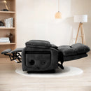 Grey recliner chair in a modern living room, at a flat position