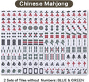 The whole set of 152 Chinese mahjong tiles are neatly arranged