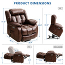 Restreal Infinite Position Lift Recliner Chair for Elderly with Massage and Heating, Dual Motor, Real Leather