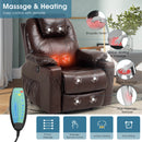 restreal Power Lift Recliner Chair, Real Leather, brown