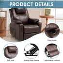 restreal Power Lift Recliner Chair, Real Leather, brown